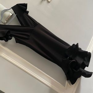 Black Bodycon hiLo Ruffle Dress